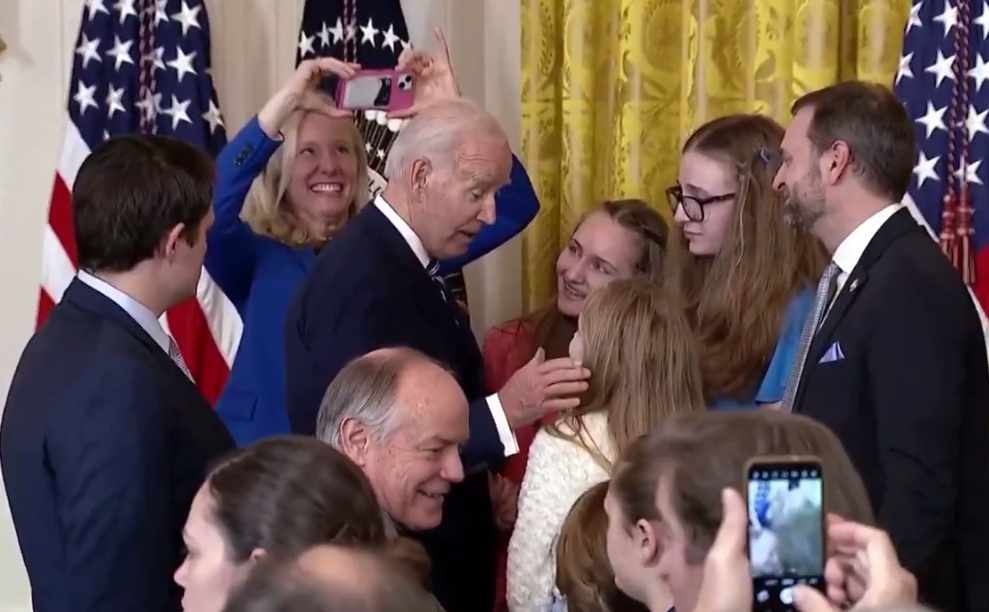 82-year-old Biden Seen Repeatedly Stroking Minor Girl’s Cheek and Touching Her Back