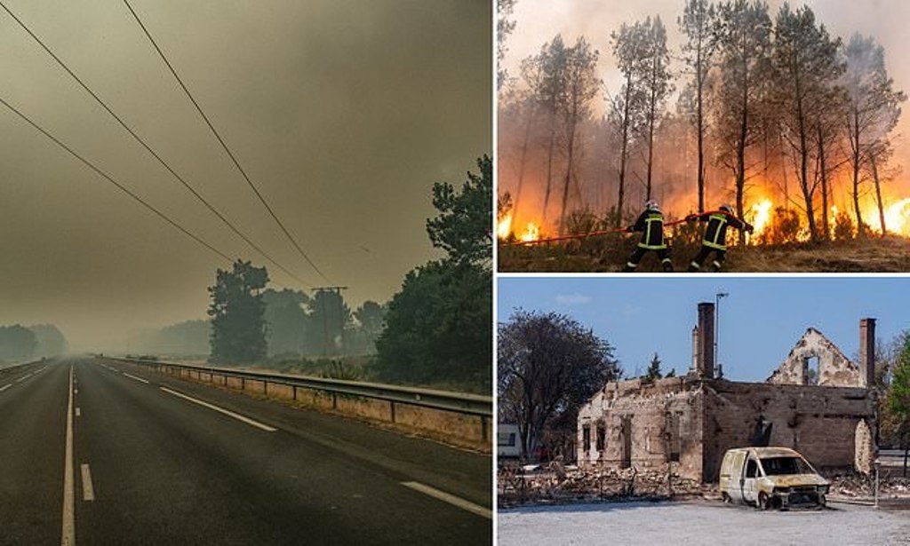 Millionaires’ Highway to Hell: Hundreds of Luxury Homes in Ashes, the Mail is one of First to See Devastation of France’s Apocalyptic Mega-fire